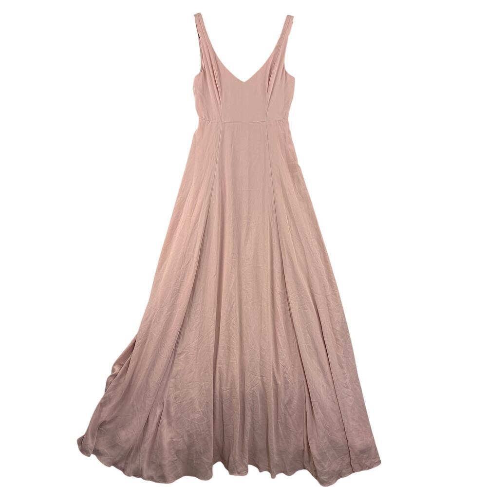 Show Me Your Mumu Semi Formal Maxi Dress Gown Women's Small Blush V Neck FLAW